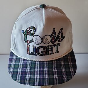 Coors Light Plaid Brim Unisex Cap. Made In USA